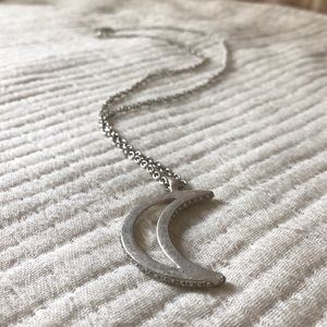 Silver Crescent Moon Necklace